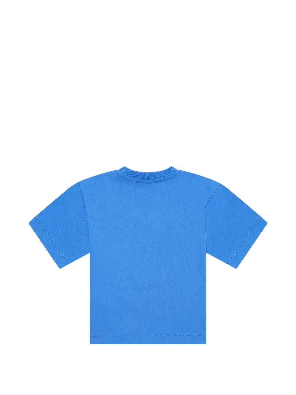 T-shirt per bambini Moschino Kids blu con stampa grafica orsetti - Rubino Kids