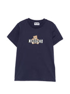 T-shirt per bambini Moschino Kids blu con stampa grafica - Rubino Kids