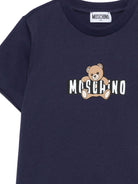 T-shirt per bambini Moschino Kids blu con stampa grafica - Rubino Kids