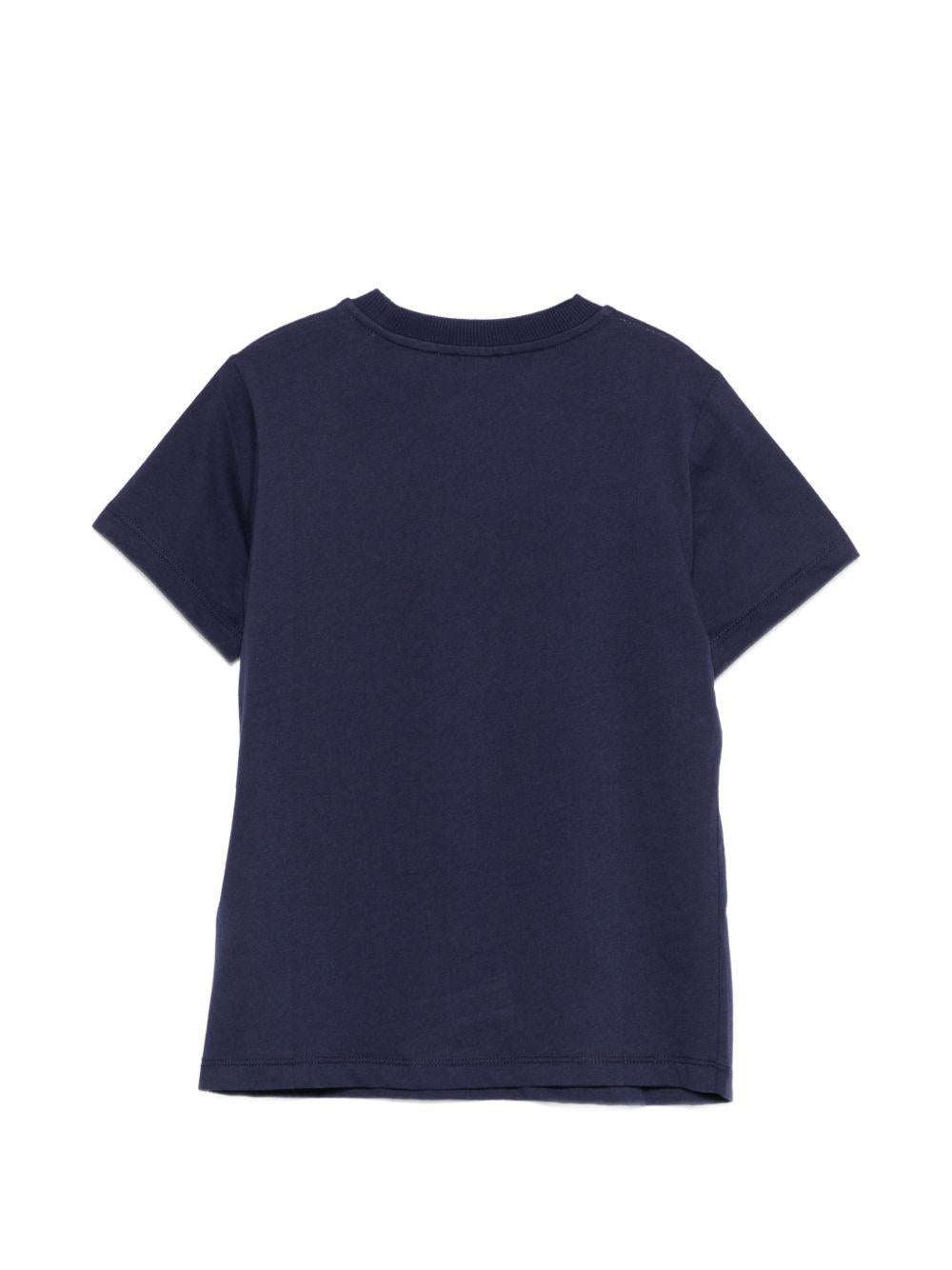 T-shirt per bambini Moschino Kids blu con stampa grafica - Rubino Kids