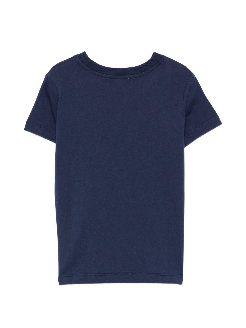 T-shirt per bambini Moschino Kids blu con stampa Teddy Bear - Rubino Kids