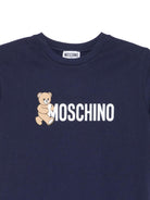T-shirt per bambini Moschino Kids blu con stampa Teddy Bear - Rubino Kids