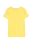 T-shirt per bambini Moschino Kids gialla con logo a spirale sul davanti - Rubino Kids