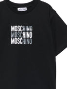 T-shirt per bambini Moschino Kids nera con logo sul davanti - Rubino Kids