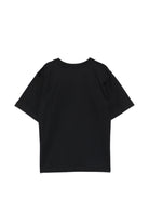 T-shirt per bambini Moschino Kids nera con logo sul davanti - Rubino Kids