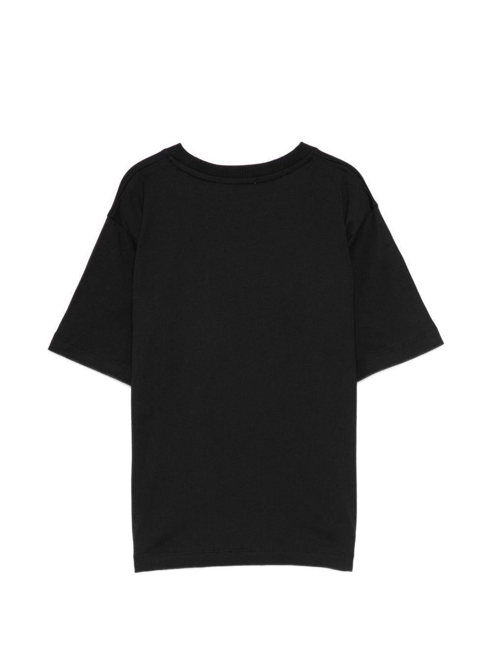 T-shirt per bambini Moschino Kids nera con logo sul davanti - Rubino Kids
