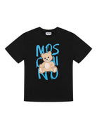 T-shirt per bambini Moschino Kids nera con logo Teddy Bear - Rubino Kids