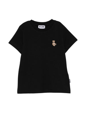 T-shirt per bambini Moschino Kids nera con motivo Teddy Bear