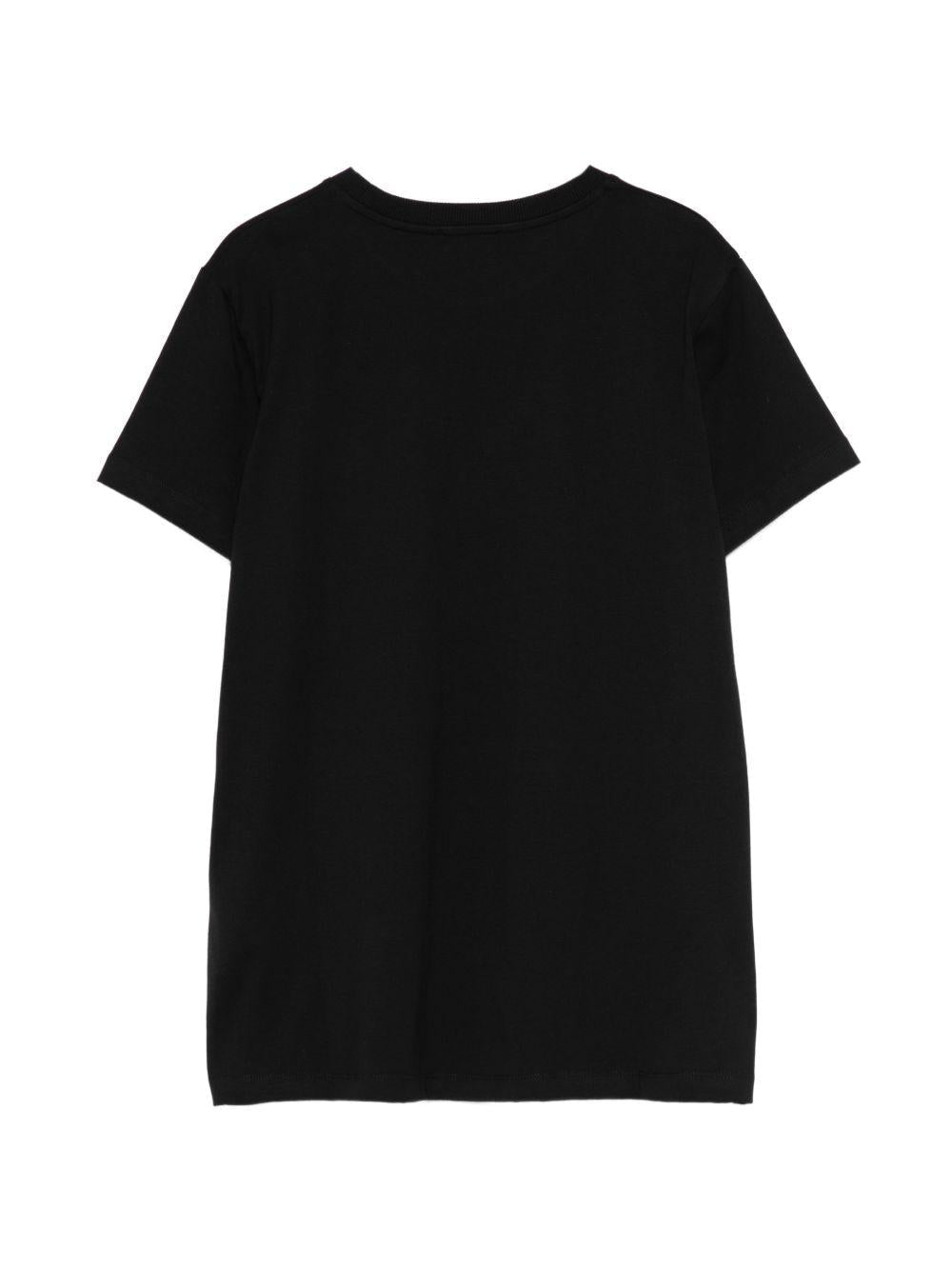 T-shirt per bambini Moschino Kids nera con ricamo Teddy Bear - Rubino Kids