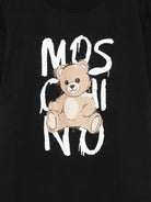 T-shirt per bambini Moschino Kids nera con stampa orsetto - Rubino Kids