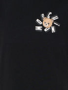 T-shirt per bambini Moschino Kids nera con stampa Teddy Bear - Rubino Kids