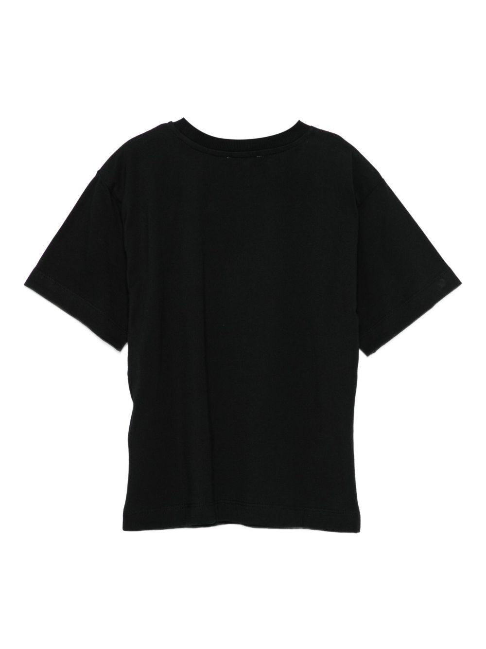 T-shirt per bambini Moschino Kids nero con motivo Teddy Bear - Rubino Kids