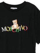T-shirt per bambini Moschino Kids nero con motivo Teddy Bear - Rubino Kids