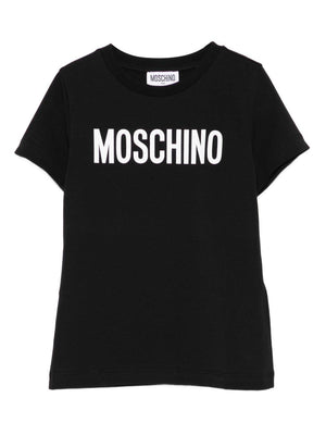 Moschino Kids black T-shirt with logo print