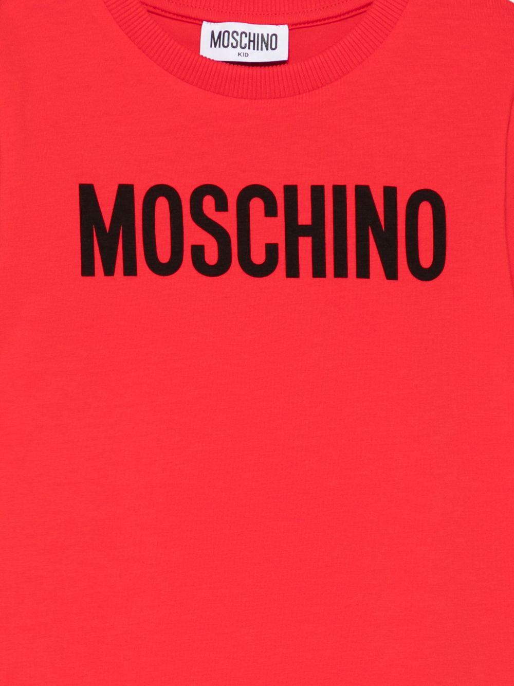 T-shirt per bambini Moschino Kids rossa con logo - Rubino Kids
