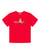T-shirt per bambini Moschino Kids rossa con logo Teddy Bear - Rubino Kids