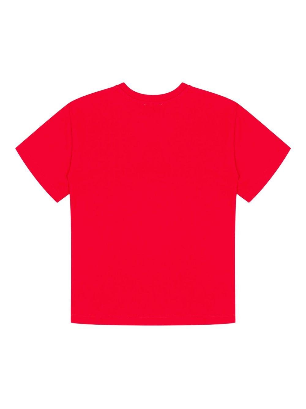 T-shirt per bambini Moschino Kids rossa con logo Teddy Bear - Rubino Kids