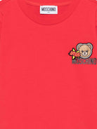 T-shirt per bambini Moschino Kids rossa con ricamo Teddy Bear - Rubino Kids