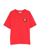 T-shirt per bambini Moschino Kids rossa con stampa Teddy Bear - Rubino Kids