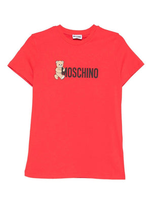 Moschino Kids red T-shirt with teddy print