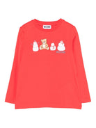 T-shirt per bambini Moschino Kids rosso con stampa grafica - Rubino Kids