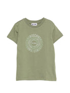 T-shirt per bambini Moschino Kids verde con logo a spirale sul davanti - Rubino Kids