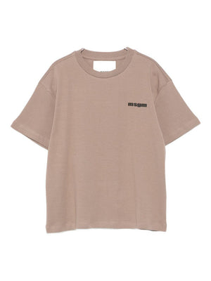 T-shirt per bambini MSGM Kids beige con logo sul davanti