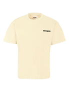 T-shirt per bambini MSGM Kids giallo chiaro con stampa logo - Rubino Kids