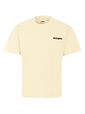 T-shirt per bambini MSGM Kids giallo chiaro con stampa logo