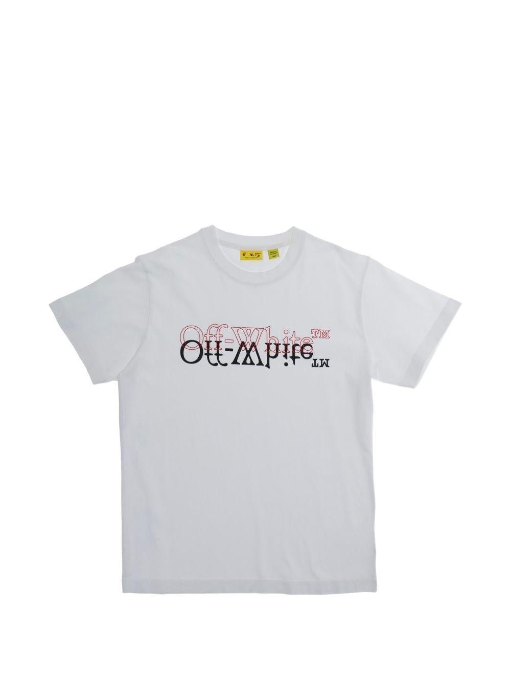 T-shirt per bambini Off - White Kids bianca con logo sul davanti - Rubino Kids