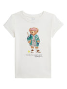 T-shirt per bambini POLO RALPH LAUREN KIDS bianco con motivo Polo Bear - Rubino Kids