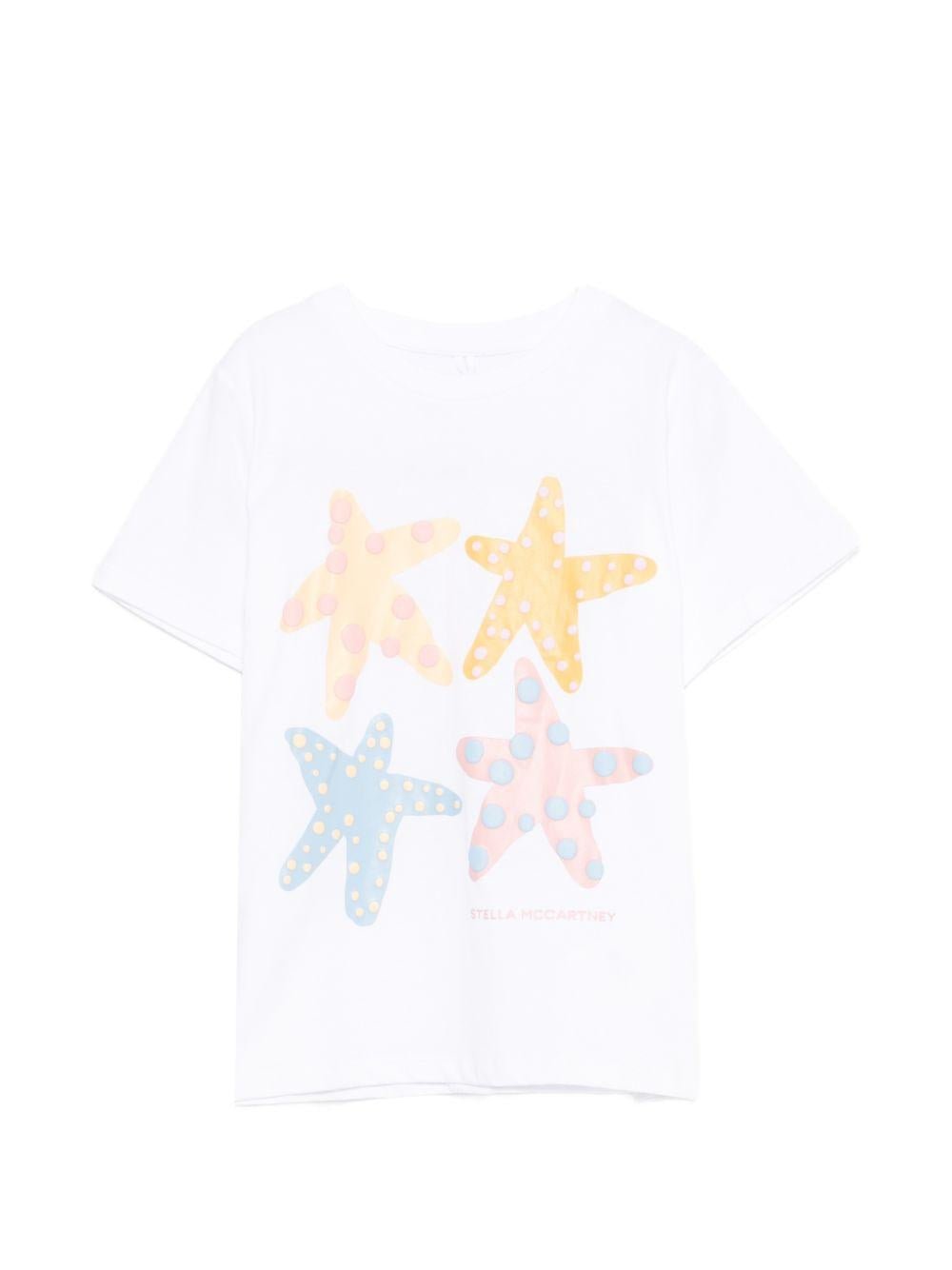 T-shirt per bambini Stella McCartney Kids bianca con stampa stelle marine - Rubino Kids