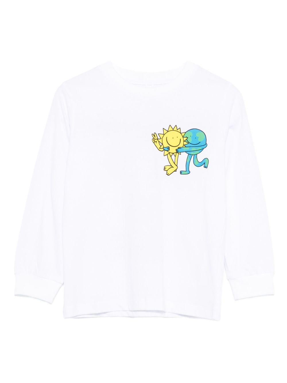 T-shirt per bambini Stella McCartney Kids bianco con stampa grafica - Rubino Kids