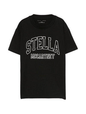Stella McCartney Kids black T-shirt with front logo