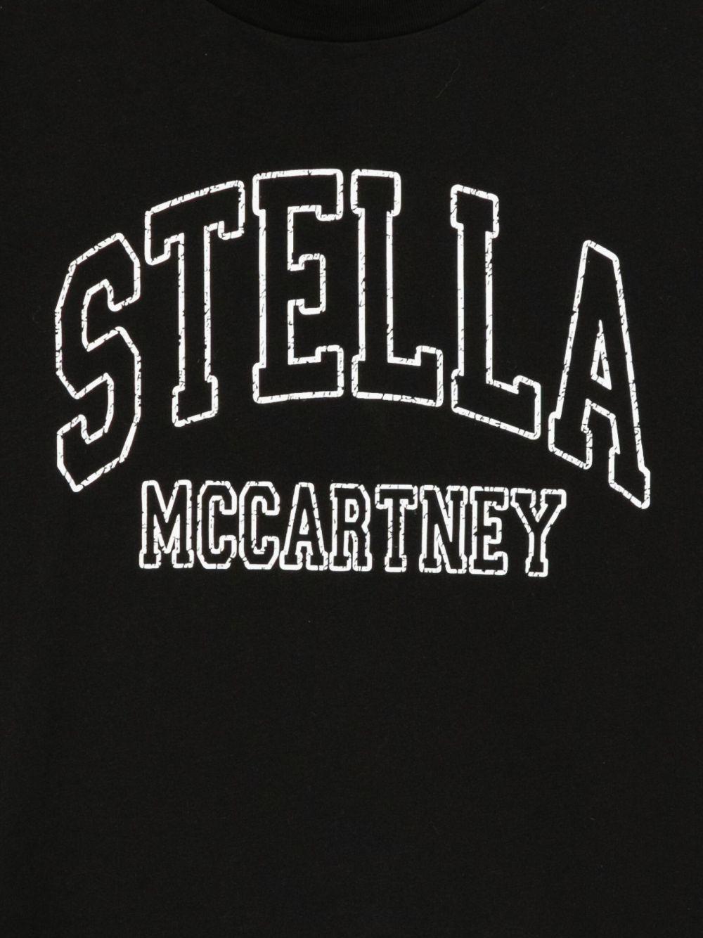 Stella McCartney Kids black T-shirt with front logo STELLA Stella McCartney Kids black T-shirt with front logo STELLA