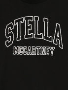 T-shirt per bambini Stella McCartney Kids nera con logo sul davanti - Rubino Kids