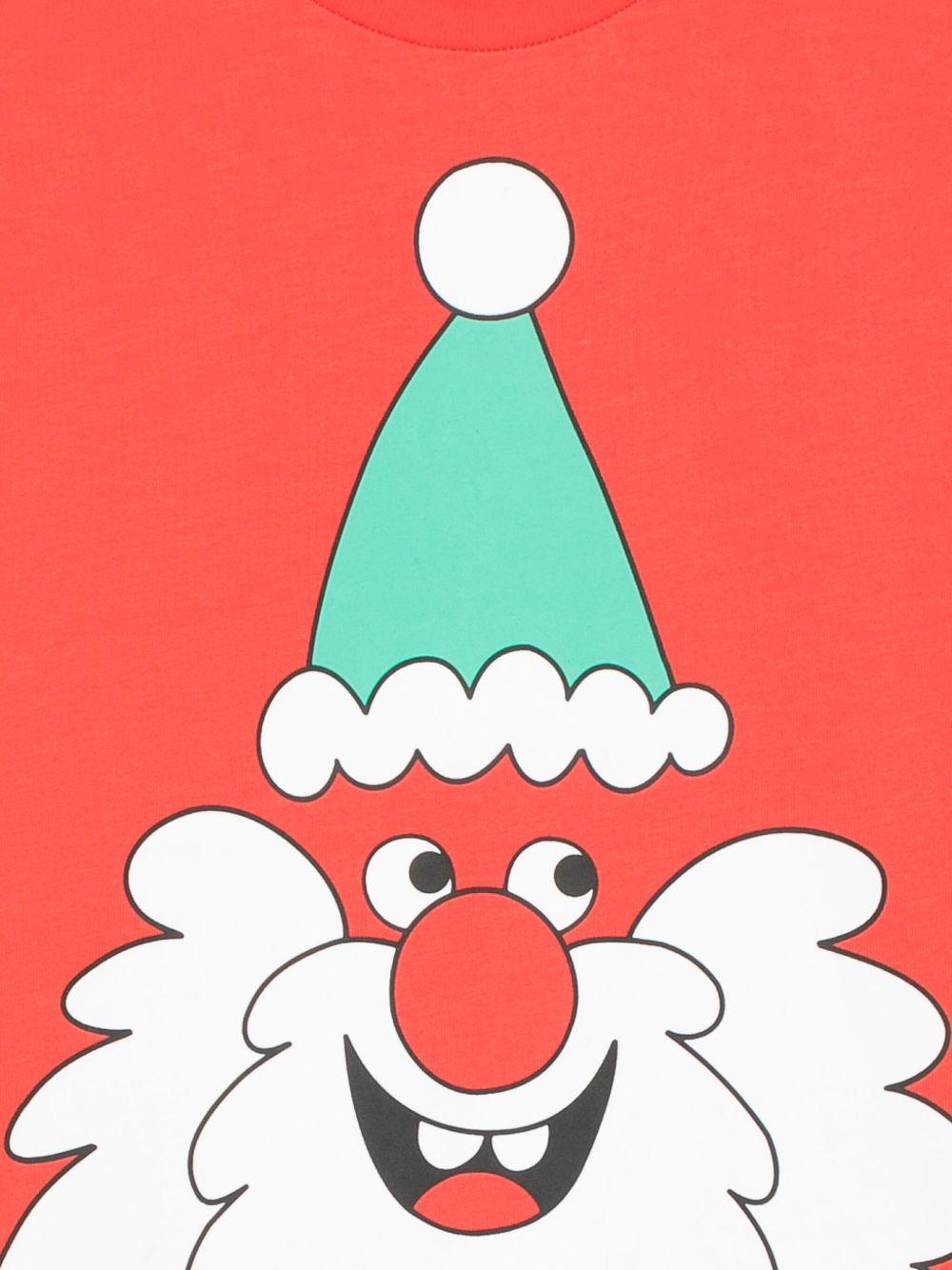 T-shirt per bambini Stella McCartney Kids rosso con stampa natalizia - Rubino Kids