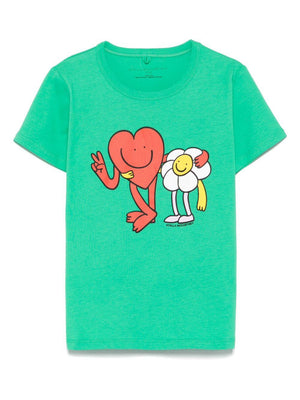 T-shirt per bambini Stella McCartney Kids verde con stampa grafica