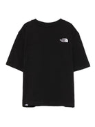T-shirt per bambini The North Face Kids nera con logo sul petto - Rubino Kids