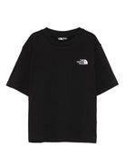 T-shirt per bambini The North Face Kids nera con logo sul petto - Rubino Kids