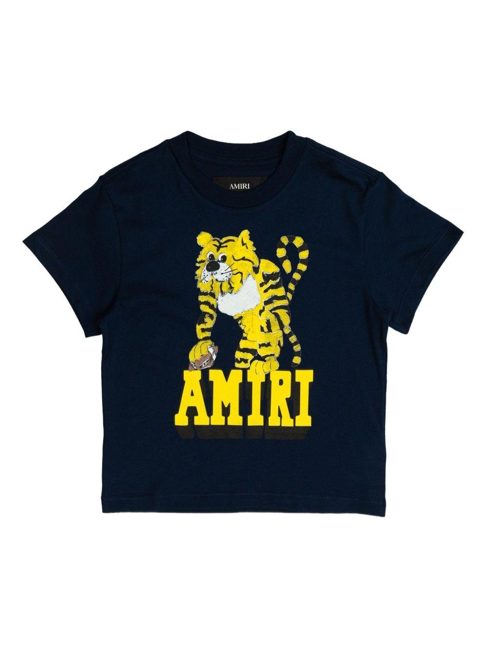 T-shirt per bambino Amiri Kids blu con stampa tigrata - Rubino Kids