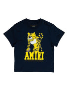 T-shirt per bambino Amiri Kids blu con stampa tigrata - Rubino Kids