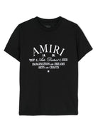 T-shirt per bambino Amiri Kids nero con stampa con logo sul davanti - Rubino Kids