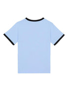 T-shirt per bambino Balmain Kids azzurra con stampa del logo sul davanti - Rubino Kids