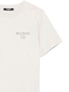 T-shirt per bambino Balmain Kids beige con logo - Rubino Kids
