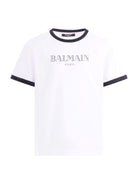 T-shirt per bambino Balmain Kids bianca con dettagli a contrasto - Rubino Kids