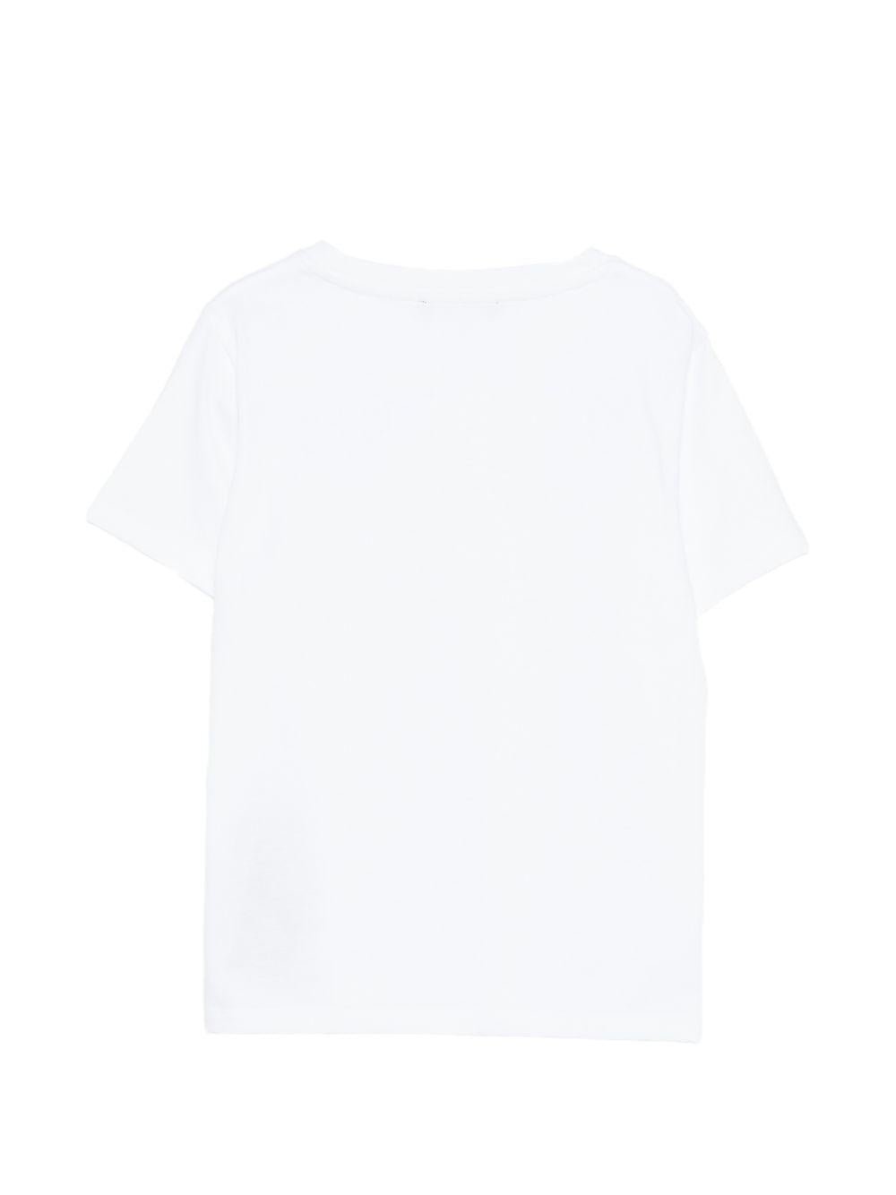 T-shirt per bambino Balmain Kids bianca con logo sul davanti - Rubino Kids