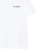T-shirt per bambino Balmain Kids bianca con logo sul davanti - Rubino Kids