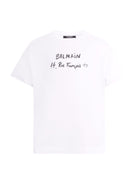 T-shirt per bambino Balmain Kids bianca con logo sul davanti - Rubino Kids