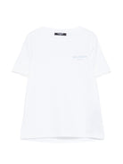 T-shirt per bambino Balmain Kids bianca con logo sul davanti - Rubino Kids